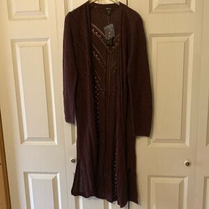 Style & Co women’s cardigan long purple XS new stretch lightweight